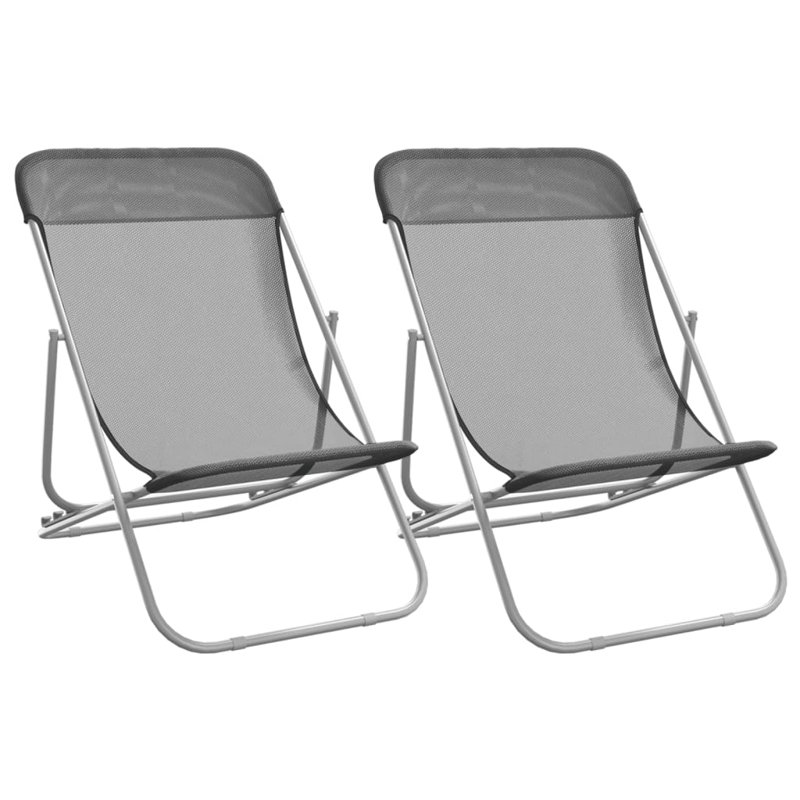 Folding Beach Chair, Grey