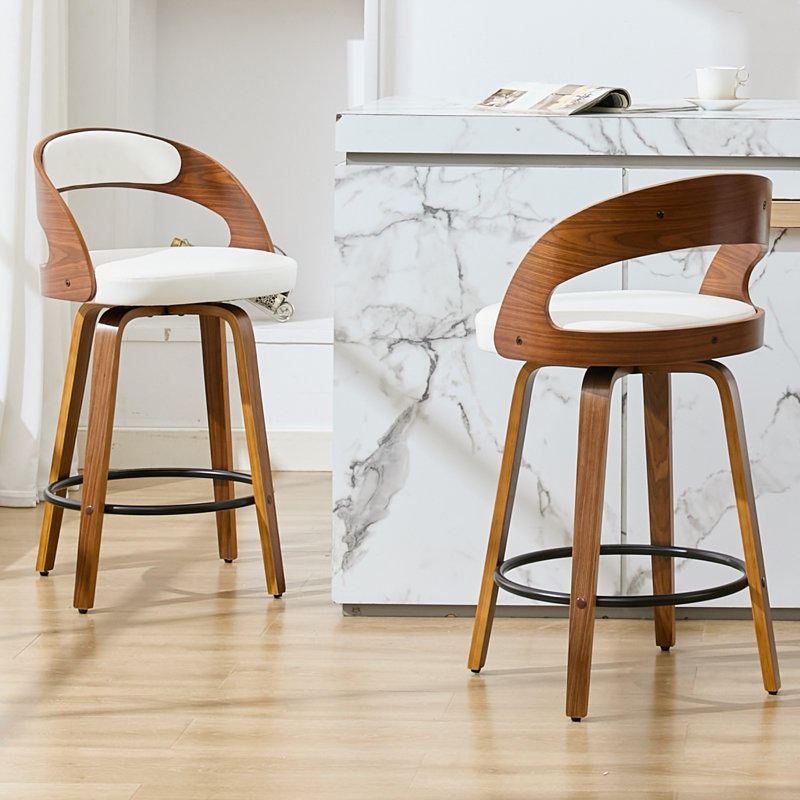 Tabourets pivotants 26 po Modern, Blanc, Tabouret de comptoir (assise à une hauteur de 26 