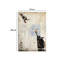 Superbe impression sur toile de Banksy, 27,6 x 39,4 pouces | 50% coton / 50% polyester, impression numérique de haute qualité | Cadre en bois de 0,8 po x 1,2 po | Parfait pour la décoration intérieure, les amateurs d'art et les cadeaux uniques-1229838271
