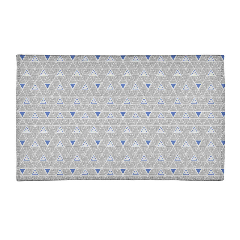Tapis à triangles gris/mi-nuit du cadre bleu, Rectangle 3 pi x 5 pi