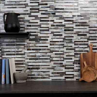 Matchstix 11x11 Brick Polished Glass Mosaic Tile