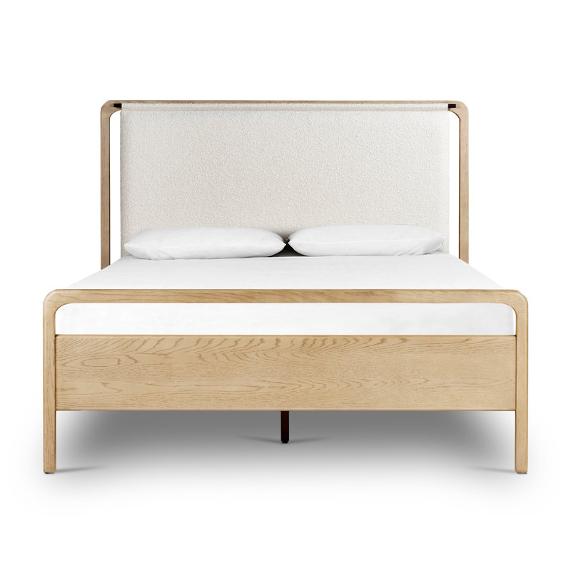 Rosedale Upholstered Bed, Queen, Tan/White