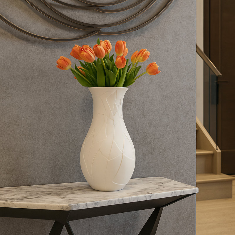 Daileen Table Vase 1, White