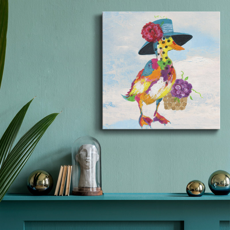 Groovy Duck and Sky - impression sur toile tendue, H 10 po x l 10 po x P 1,5 po