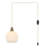 1 - Light Modern Plug In Pendant Light Fixture, Classic Chandelier With Milky White Glass Shade And Dimmable Switch