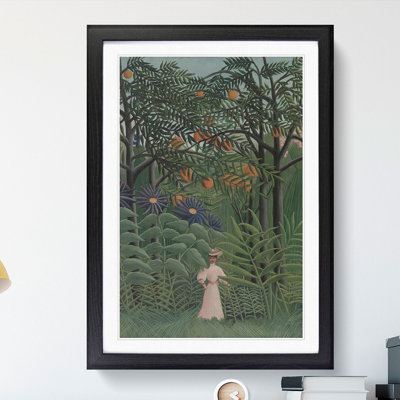 Woman Walking in an Exotic Forest by Henri Rousseau - Picture Frame Painting