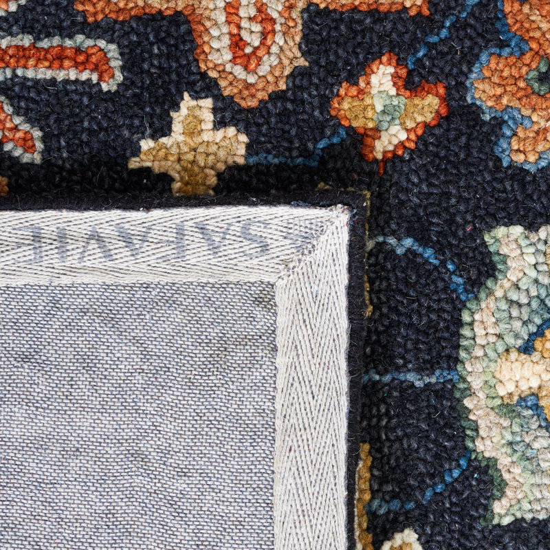 Hand Tufted Wool/Cotton Oriental Rug in Beige/Black, Rectangle 5' x 8'