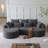 Boneless Modern Upholstered Oversized Sectional Sofa, 105-Inch Chenille 4-Seater Extra Deep & Wide Seat Curved Cloud Couch with 7 Pillows, Free Combination Sofa Couch for Living Room,Bedroom-814674781-814674783