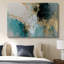 Reproduction d'art moderne moderne sur toile en feuille d'or bleu sarcelle 40 x 30 pouces - décoration de salon-1944605420