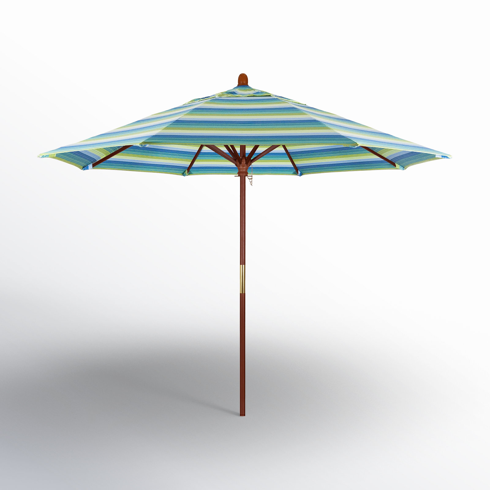 Manford 108'' Sunbrella® Outdoor Umbrella, Seville Seaside Stripe Sunbrella®