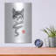 Art mural en métal luxueux «Chat Line» par Pechane, 12 po x 16 po-101656973