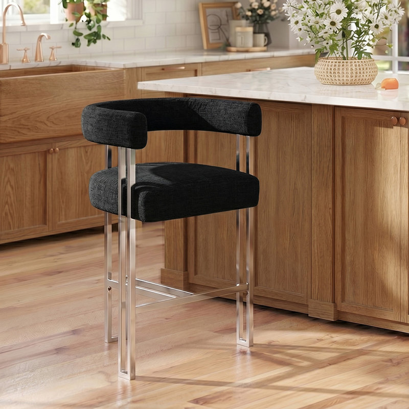 Tabouret de comptoir 25 po, Noir