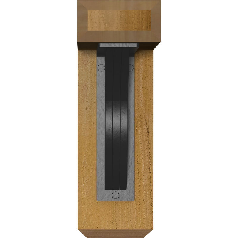 Miller 4" Triple Brace Craftsman Ironcrest Bracket, 14"H x 11 1/2"D, 3 1/2"W x 2"T Western Red Cedar (Smooth)