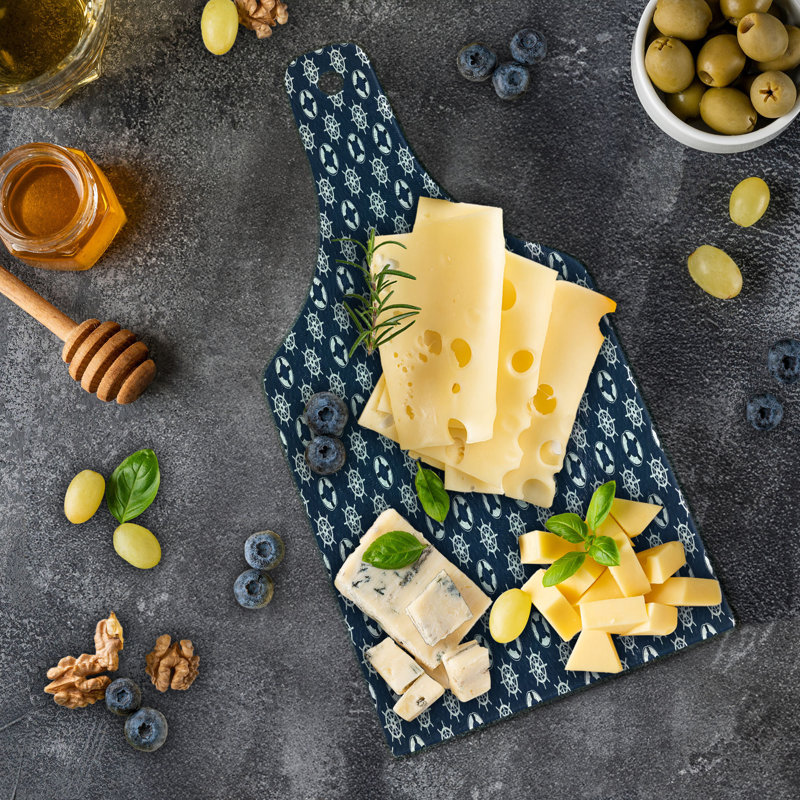 Nautical Blue Tempered Glass Rectangular Cutting Board
