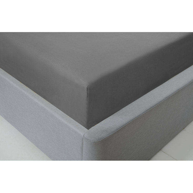 Kirke Flannel Fitted Sheet, Grey, Double (4'6)