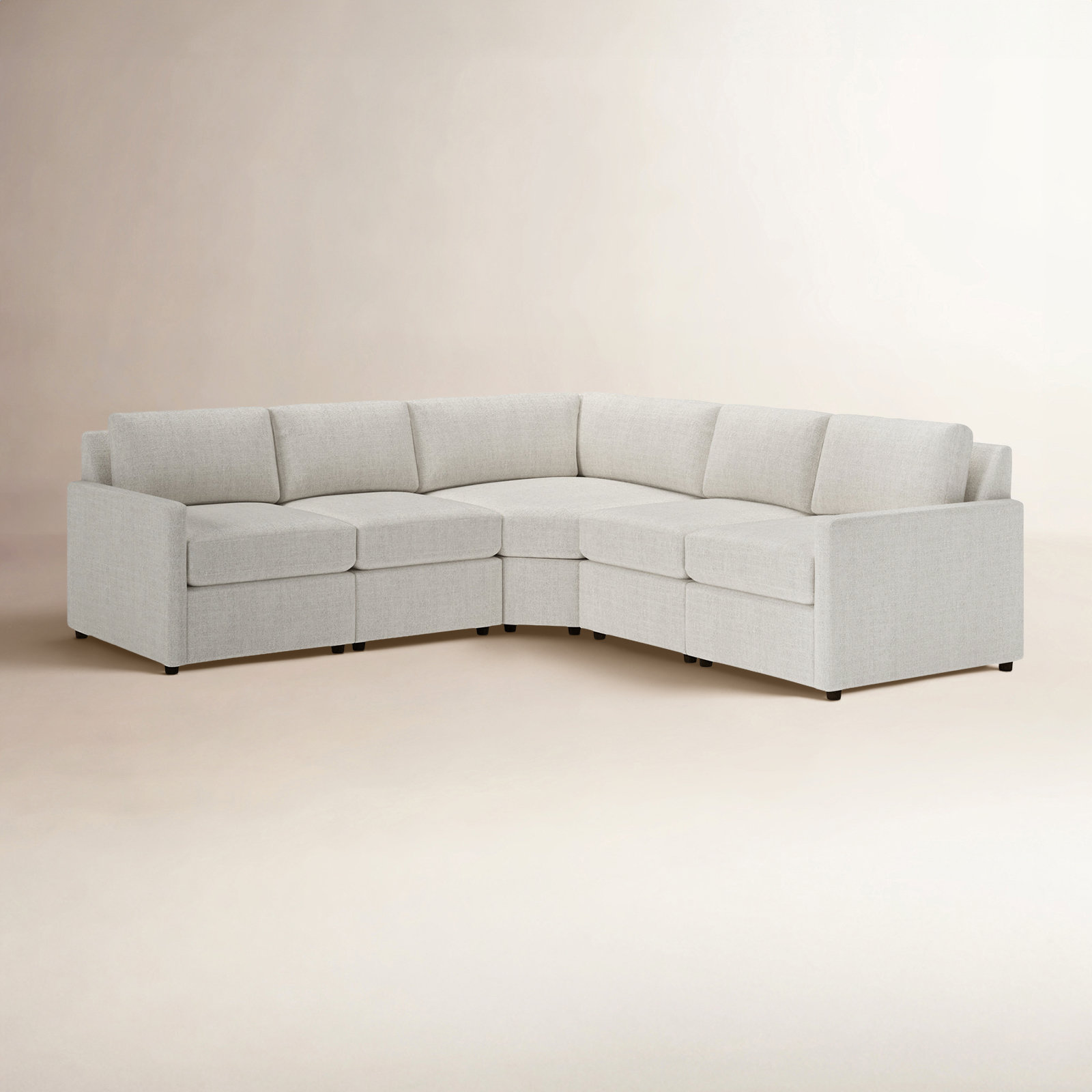 Damari Sectional, Monique Oyster Textured Chenille