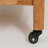 Solid Rubberwood Rolling Side Table with Lockable Wheels and Removable Tray
