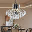 Lustre rétro en cristal français - chaîne réglable et élégance classique (sans ampoule)