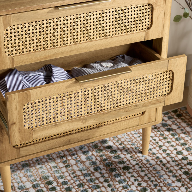 Commode 3 tiroirs Brey, Chêne