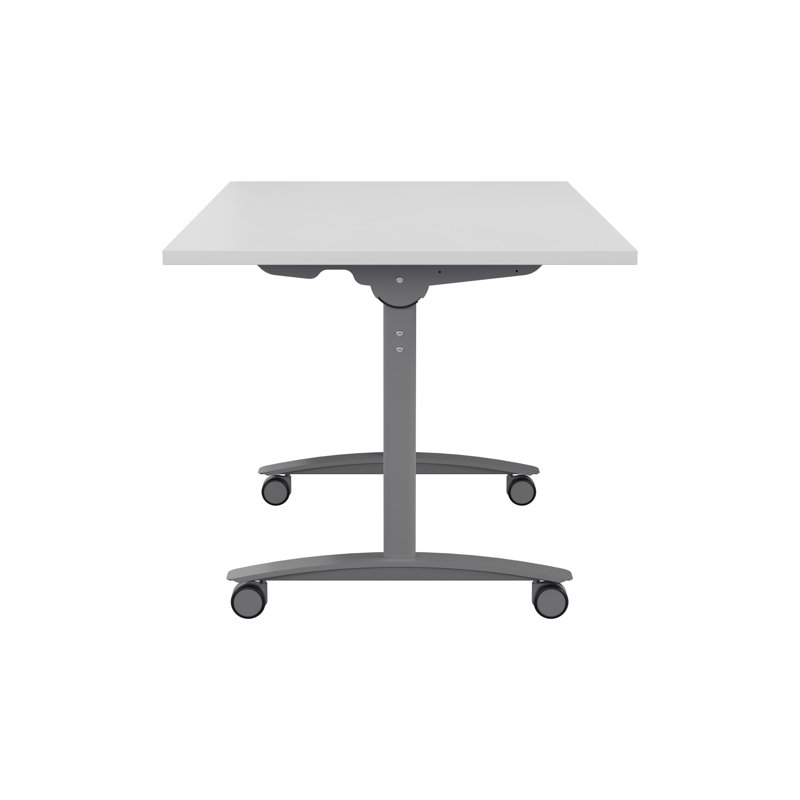 Buariki Rectangle Flip Top Modular Training Table with Casters, White, 72cm H x 120cm W x 80cm D