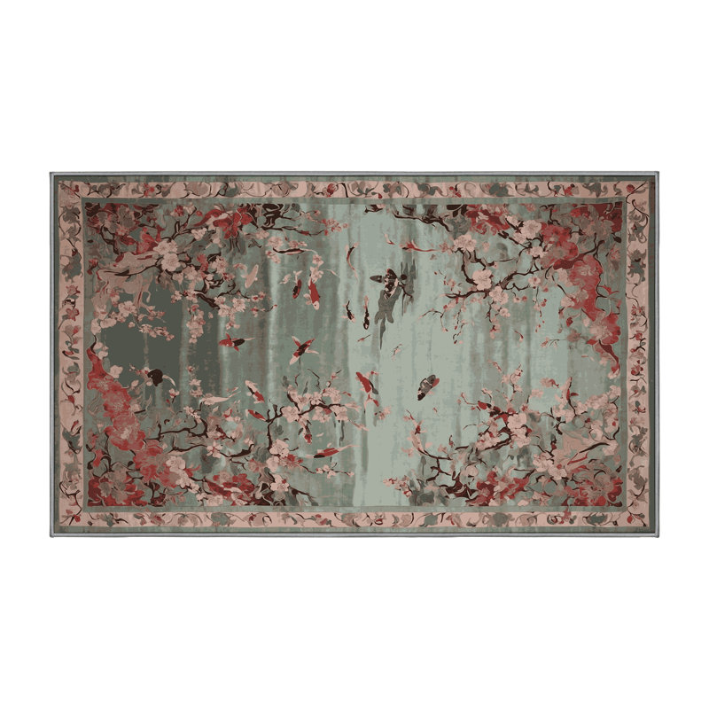 Machine Washable Gray Area Rug, Rectangle 7' x 10'