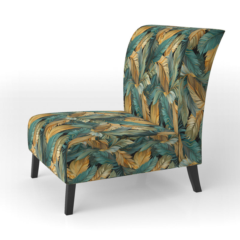Fauteuil de chambre rembourré C, Mirage à motif tropical radieux