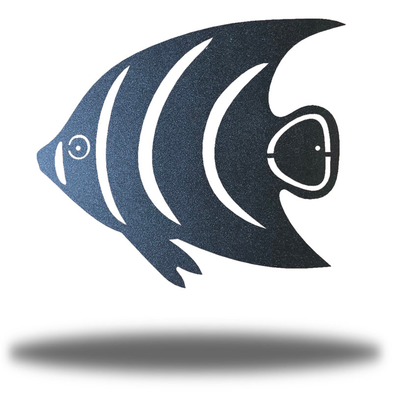 Décoration murale ange poisson, Noir, H 24 po x l 24 po x P 0,01 po