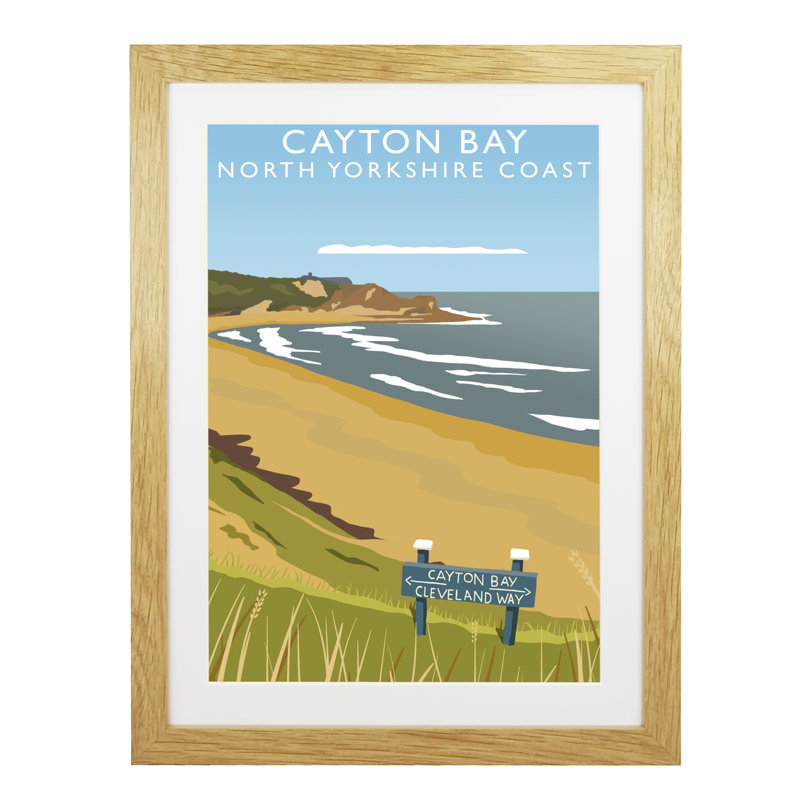 Cayton Bay by Richard O'Neil - Print, 43.5 cm H x 33.5 cm W x 2.2 cm D, Oak Wood Frame
