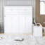 Grand lit escamotable mural avec bureau, tablettes de rangement et grands armoires, blanc