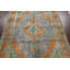 Tapis unique en laine noué à la main des années 1950 en gris / orange / vert