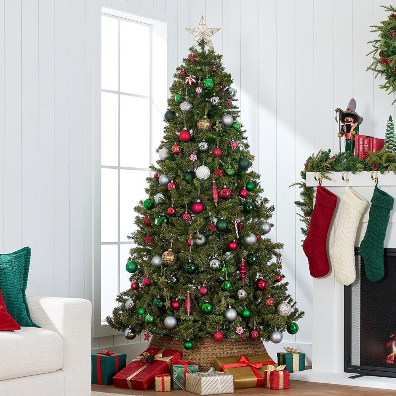 Arbre de Noël artificiel 6 pi, épinette réaliste de qualité supérieure avec branches denses et base en métal