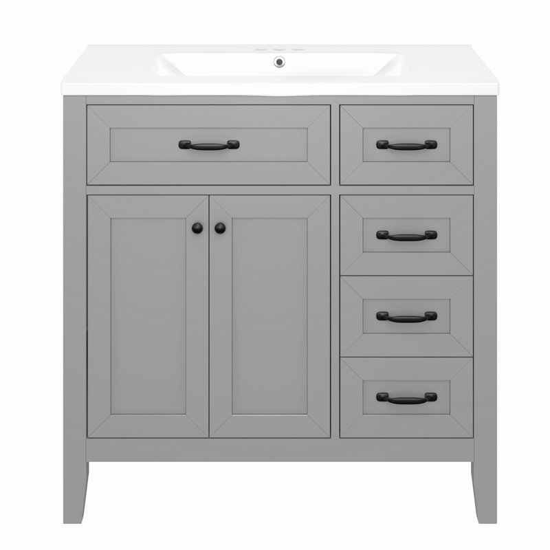 Ensemble de meuble-lavabo simple 36 po Adela, Gris