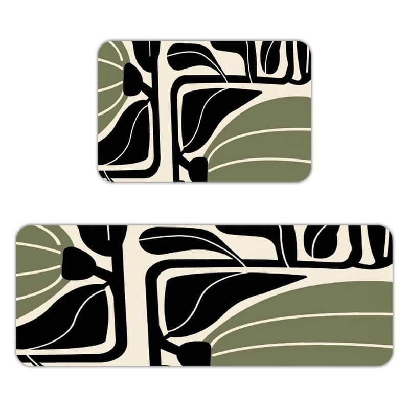 Ensemble de 2 tapis de cuisine géométriques