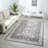 Roseau Performance Modern Country / Farmhouse Floral Gray/Blue Rug-870327372