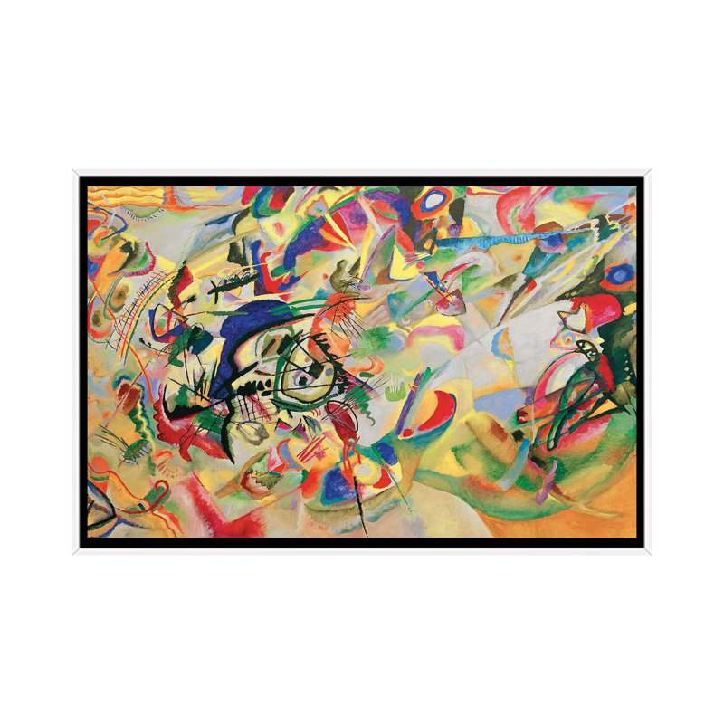 « composition vii » par wassily kandinsky,-impression, Toile blanche encadrée, H 18 po x l 26 po x P 1,5 po