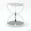 Table d'appoint moderne en verre 19,69 po avec 2 niveaux, cadres en forme d'anneau, finition chromée et verre trempé gris, table basse ronde, table de chevet pour le salon, la chambre à coucher et le bureau, argent-1990736006-1990736007