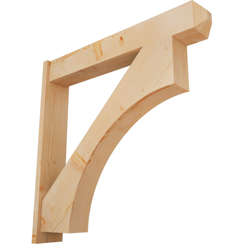 Persienne en bois rustique Westlake Craftsman, P 44 po x H 44 po, Sapin Douglas de 7 1/2 po (lisse)