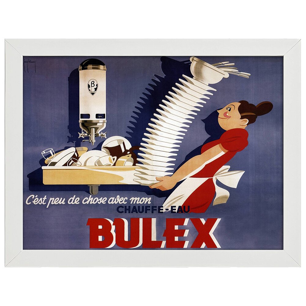 Leinwandbild Vintage Advertising Poster Bulex - Water Heater