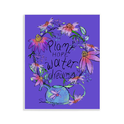 Plaque murale «Plant Hope Water Dreams», conception par Susan Lugar