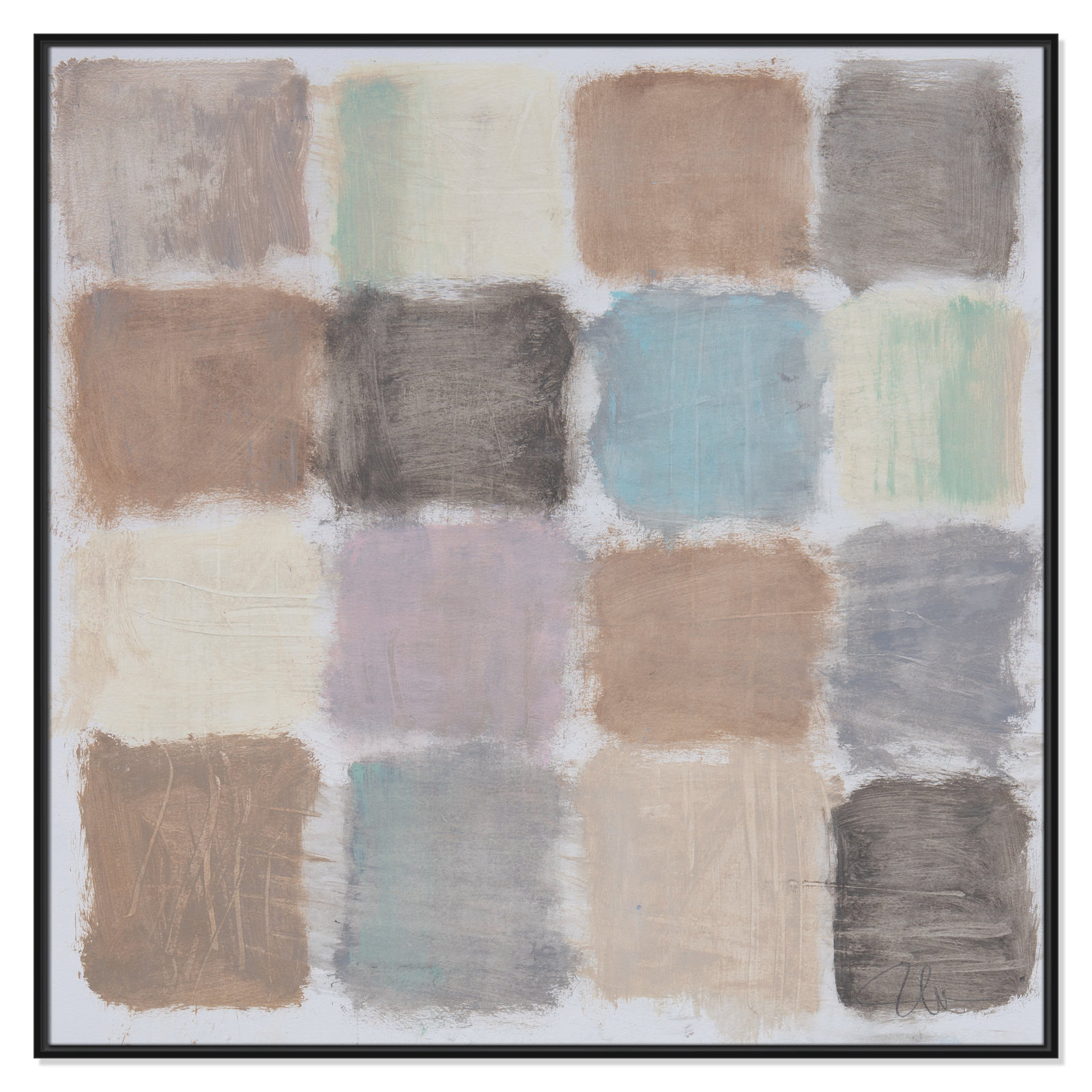 Veasey "Powder Room Reflections" Painting, 46.5" H x 46.5" W x 2" D, Black