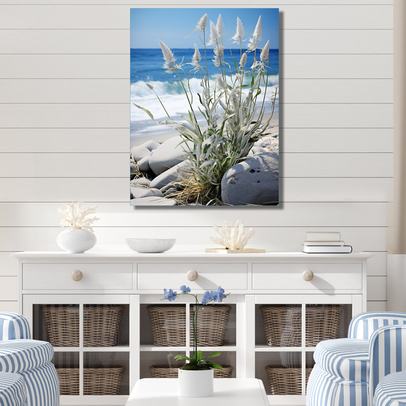 Décoration murale plage en métal Beach Seaside Flora II, H 44 po x l 34 po