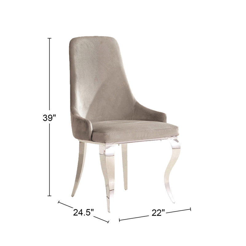 Ensemble de 2 chaises de salle à manger rembourrées en velours gris