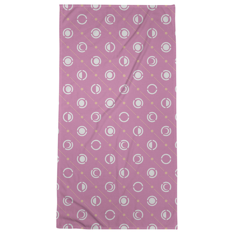 Serviette de plage Classic Moon Phases, Rose bébé / Jaune