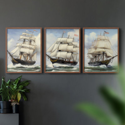 Sea and Shore  Series  VI  -Set Of 3 Framed Giclee Prints -Ready to Hang