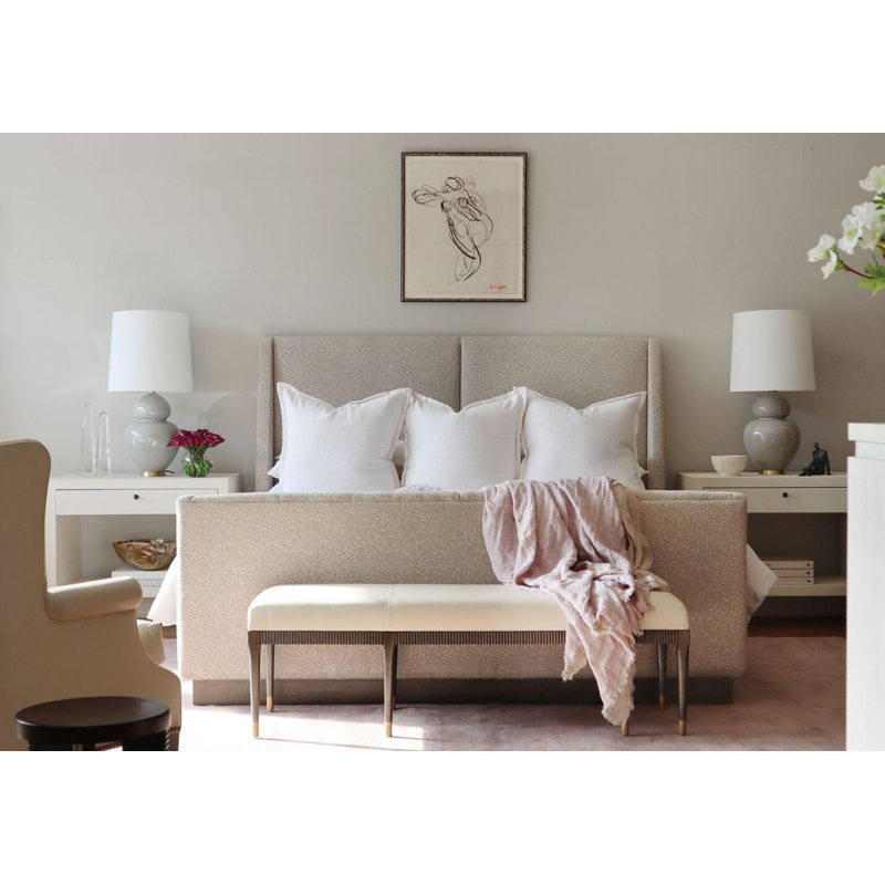 Charlie Upholstered Bed, Queen, Khaki