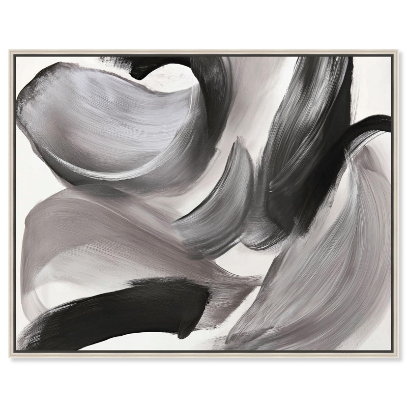 «Sweeping Shadows I», reproduction d'art sur toile par Grey par Art Remedy, H 31 po x l 37 po, Cadre argenté