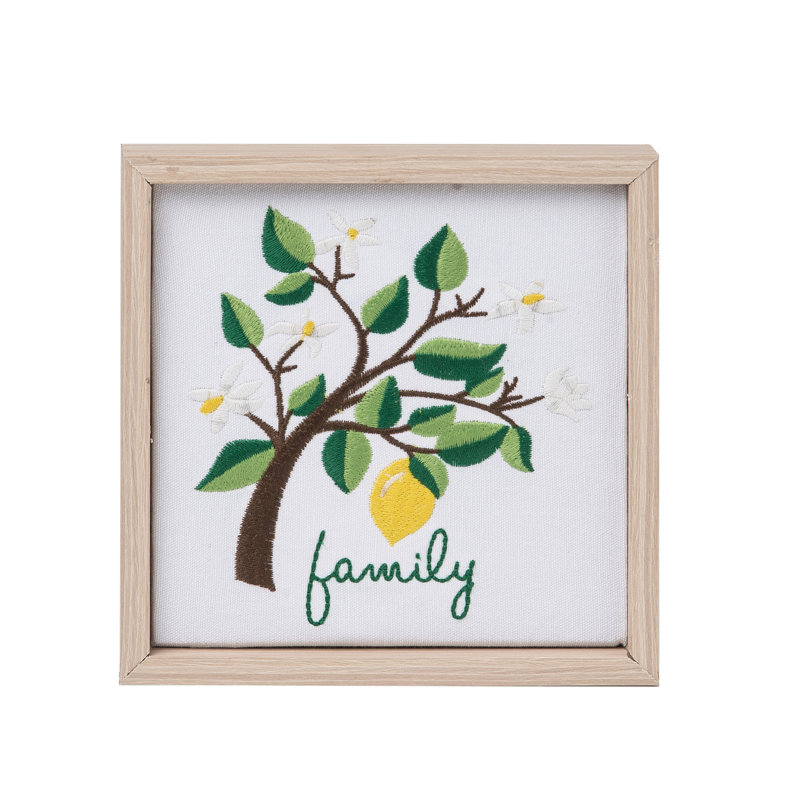 Décoration murale arbre de famille vert en bois 7 po