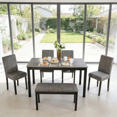 6 Piece Wooden Renfroe with sturdy legs and soft cushion