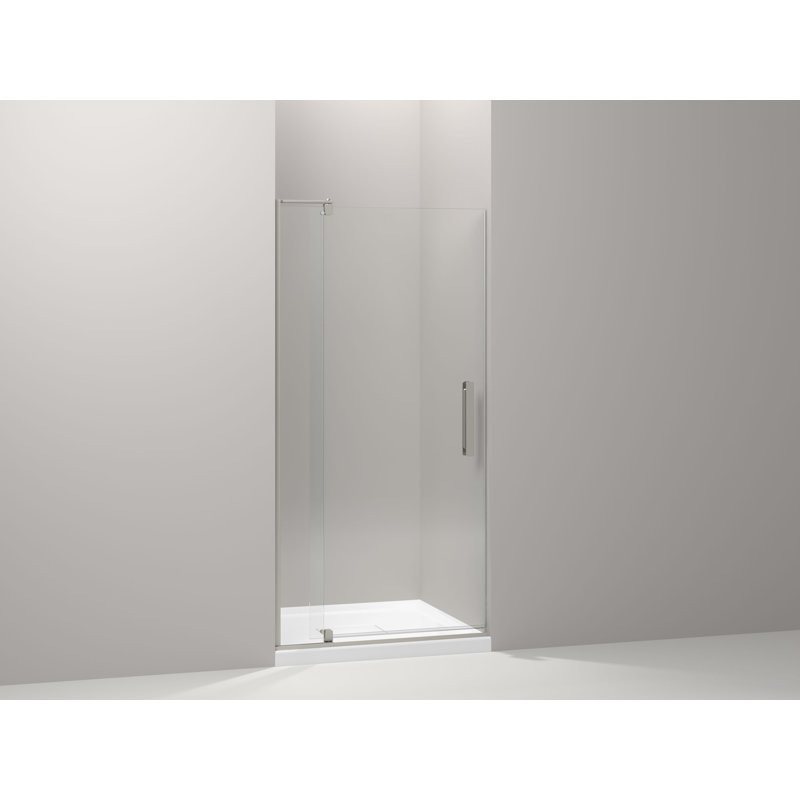 Revel 36'' x 70'' Pivot Shower Door with CleanCoat Technology, Anodized Brushed Nickel