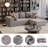 96.46" Wide L-shaped Sectional Sofa, Zero Assembly Required Cloud Teddy Fleece Sofa-905473194